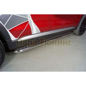 Пороги с площадкой 42,4 мм ТСС для Geely Tugella 2020- Пороги с площадкой 42,4 мм ТСС для Geely Tugella 2020-