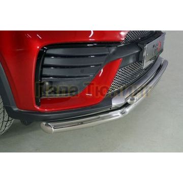 Защита передняя нижняя (двойная) 60,3/42,4 мм ТСС для Geely Tugella 2020-