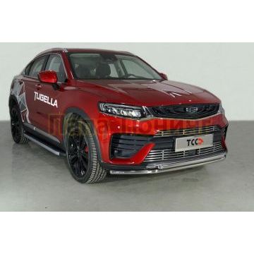 Защита передняя нижняя (двойная) 42,4/42,4 мм ТСС для Geely Tugella 2020-