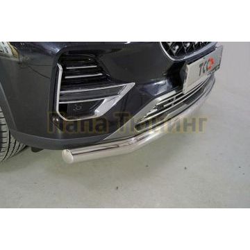 Защита передняя нижняя (овальная) 75х42 мм ТСС для Chery Tiggo 8 pro 2021-