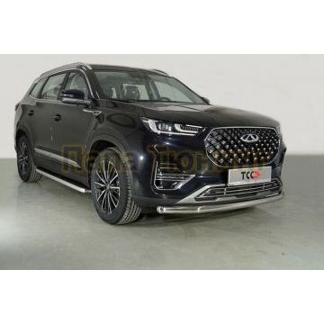 Защита передняя нижняя 60,3 мм ТСС для Chery Tiggo 8 pro 2021-