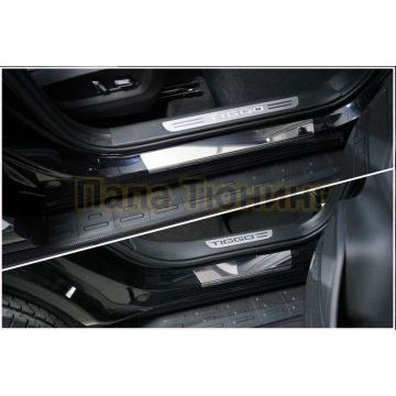 Накладки на пороги (лист зеркальный) 4шт ТСС для Chery Tiggo 8 pro 2021-