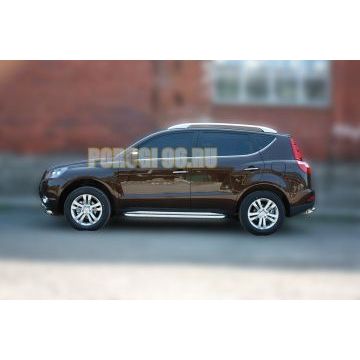 Пороги с площадкой D 60,3 (квинтет) ALFeko для Geely Emgrand Х7 2016-2018