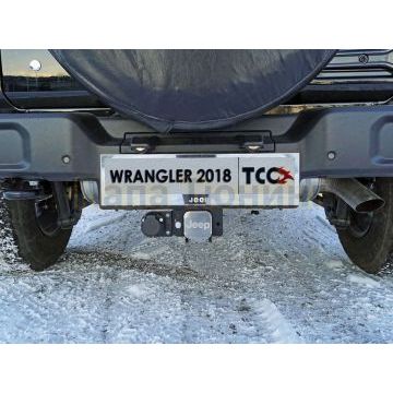 Фаркоп (оцинкованный, шар E нерж.)ТСС для Jeep Wrangler 5D (2.0T, JL) 2018-