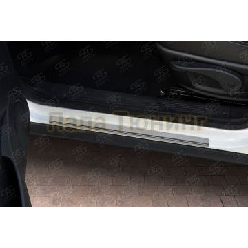 Накладки на пороги RUSSTAL (нерж., зеркало) для Lada Niva Travel 2021-