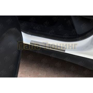 Накладки на пороги RUSSTAL (нерж., зеркало) для Lada Niva Travel 2021-
