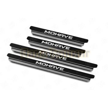 Накладки на пороги RUSSTAL (нерж., карбон, надпись) для Kia Mohave 2020- Накладки на пороги RUSSTAL (нерж., карбон, надпись) для Kia Mohave 2020-