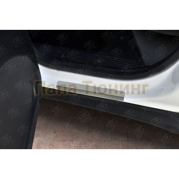 Накладки на пороги RUSSTAL (нерж., шлиф) для Lada Niva Travel 2021-