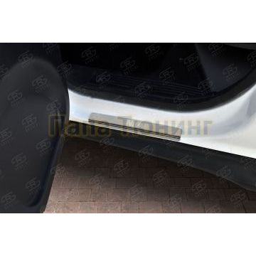 Накладки на пороги RUSSTAL (нерж., шлиф., надпись) для Lada Niva Travel 2021-