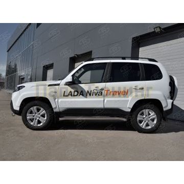 Пороги труба d57 секции (вариант 1) РусСталь для Lada Niva Travel 2021-