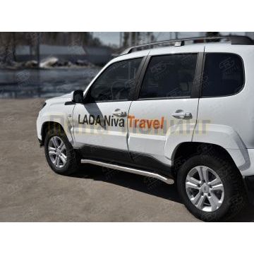 Пороги труба d57 секции (вариант 1) РусСталь для Lada Niva Travel 2021-