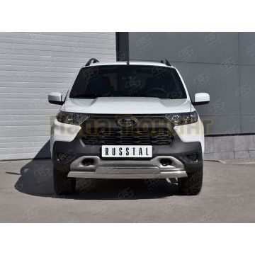 Защита переднего бампера d75х42 дуга-d75х42 дуга РусСталь для Lada Niva Travel 2021-