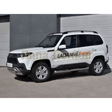 Защита переднего бампера d75х42 дуга-d75х42 дуга РусСталь для Lada Niva Travel 2021-