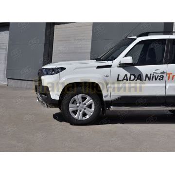 Защита переднего бампера d75х42 дуга-d75х42 дуга РусСталь для Lada Niva Travel 2021-