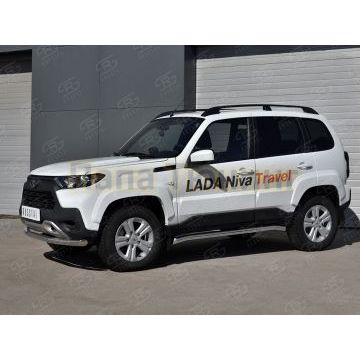 Защита переднего бампера d57 секции РусСталь для Lada Niva Travel 2021-