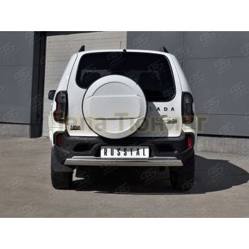 Защита заднего бампера d75х42 дуга РусСталь для Lada Niva Travel 2021-