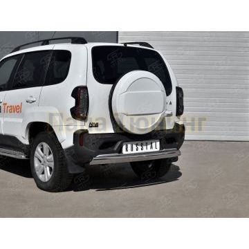 Защита заднего бампера d75х42 дуга РусСталь для Lada Niva Travel 2021-