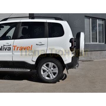 Защита заднего бампера d75х42 дуга РусСталь для Lada Niva Travel 2021-