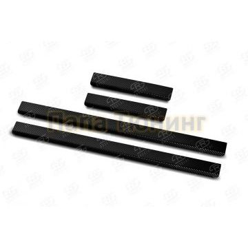 Накладки на пороги RUSSTAL (нерж., карбон) для Toyota Land Cruiser Prado 150 2009-2013 Накладки на пороги RUSSTAL (нерж., карбон) для Toyota Land Cruiser Prado 150 2009-2013