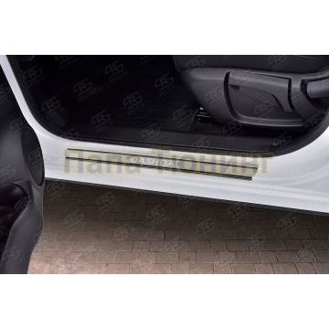 Накладки на пороги RUSSTAL (нерж., шлиф., надпись) для Nissan Qashqai 2014-2019