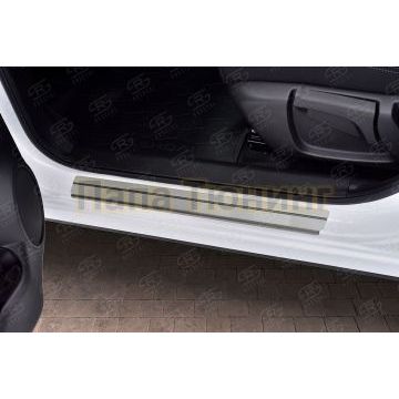 Накладки на пороги RUSSTAL (нерж., шлиф) для Nissan Qashqai 2014-2019