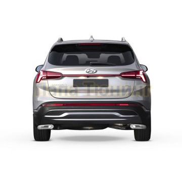 Защита заднего бампера d57 уголки RIVAL для Hyundai Santafe 2021-