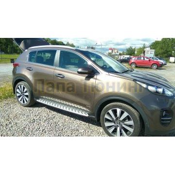 Пороги ОЕМ ( Спорт Стиль) для KIA Sportage 4 2016-2021 Пороги ОЕМ ( Спорт Стиль) для KIA Sportage 4 2016-2021