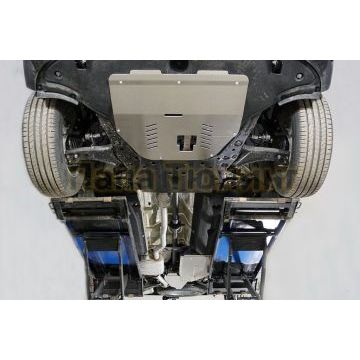 Защиты комплект (алюминий) 4мм (картер и кпп, дифференциал, бак) ТСС для Hyundai Santa Fe 2021- Защиты комплект (алюминий) 4мм (картер и кпп, дифференциал, бак) ТСС для Hyundai Santa Fe 2021-