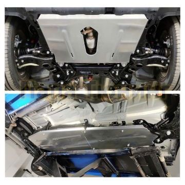 Защиты комплект (алюминий) 4 мм (картер, кпп, бака и адсорбера) ТСС для Changan CS75 FL 2020-2WD