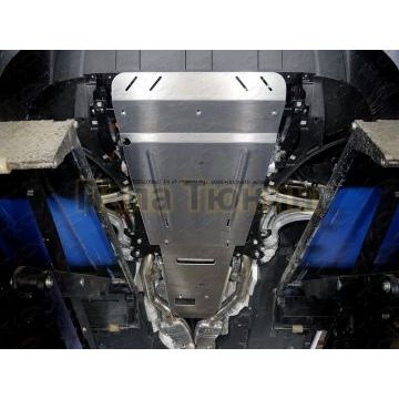 Защита КПП (алюминий) 4мм ТСС для Porsche Cayenne Turbo 2018-