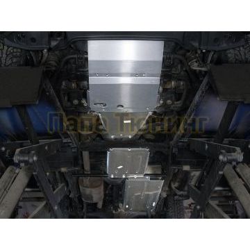 Защиты комплект (алюминий) 4мм (картер и радиатор, кпп, рк, бак) ТСС для Mercedes-Benz X-Class (2.5 л.) 2018-