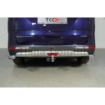 Защита задняя (уголки овальные) 75х42 ТСС для Kia Carnival 2021- Защита задняя (уголки овальные) 75х42 ТСС для Kia Carnival 2021-