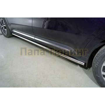 Пороги труба 42,4 мм ТСС для Kia Carnival 2021- Пороги труба 42,4 мм ТСС для Kia Carnival 2021-