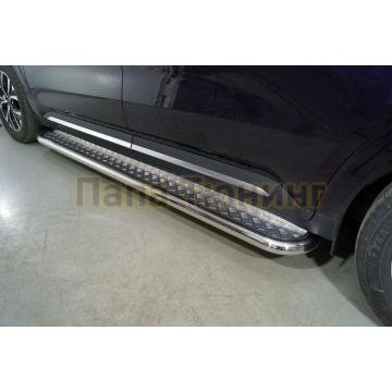 Пороги с площадкой 60,3 мм ТСС для Kia Carnival 2021-