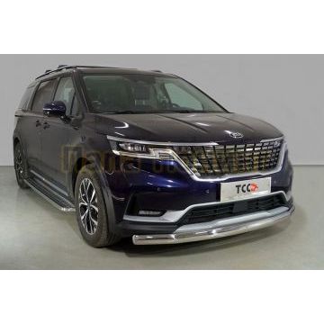 Защита передняя нижняя (овальная) 75х42 мм ТСС для Kia Carnival 2021- Защита передняя нижняя (овальная) 75х42 мм ТСС для Kia Carnival 2021-