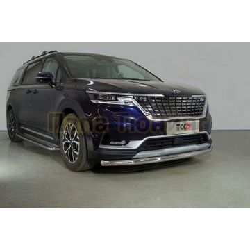 Защита передняя нижняя 60,3 мм ТСС для Kia Carnival 2021- Защита передняя нижняя 60,3 мм ТСС для Kia Carnival 2021-