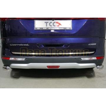 Накладка на заднюю дверь (лист шлифованный) ТСС для Kia Carnival 2021-