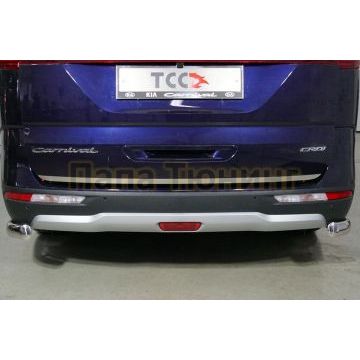 Накладка на заднюю дверь (лист зеркальный) ТСС для Kia Carnival 2021- Накладка на заднюю дверь (лист зеркальный) ТСС для Kia Carnival 2021-