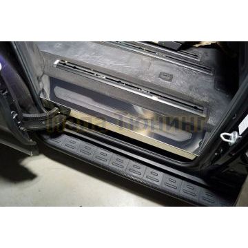 Накладки на пластиковые пороги задние (лист зеркальный) 2 шт ТСС для Kia Carnival 2021- Накладки на пластиковые пороги задние (лист зеркальный) 2 шт ТСС для Kia Carnival 2021-