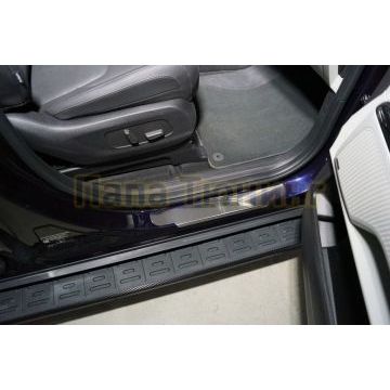 Накладки на пороги передние (лист зеркальный) 2 шт ТСС для Kia Carnival 2021- Накладки на пороги передние (лист зеркальный) 2 шт ТСС для Kia Carnival 2021-