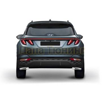 Защита заднего бампера d57 Уголки Rival для Hyundai Tucson 2021-