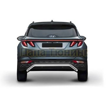 Защита заднего бампера d57 Скоба Rival для Hyundai Tucson 2021-