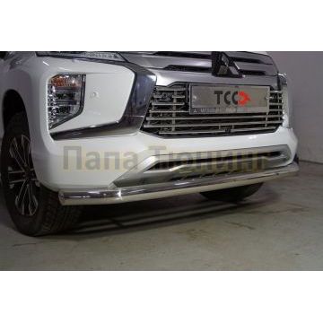 Защита передняя нижняя 76,1 мм ТСС для Mitsubishi Pajero Sport 2021-