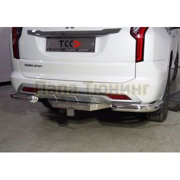 Защита задняя (уголки) 76,1 мм ТСС для Mitsubishi Pajero Sport 2021-