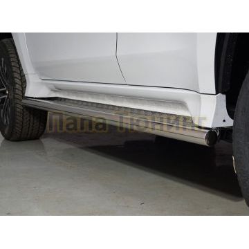 Пороги с площадкой (нерж. лист) 60,3 мм ТСС для Mitsubishi Pajero Sport 2021- Пороги с площадкой (нерж. лист) 60,3 мм ТСС для Mitsubishi Pajero Sport 2021-