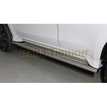 Пороги с площадкой 60,3 мм ТСС для Mitsubishi Pajero Sport 2021- Пороги с площадкой 60,3 мм ТСС для Mitsubishi Pajero Sport 2021-