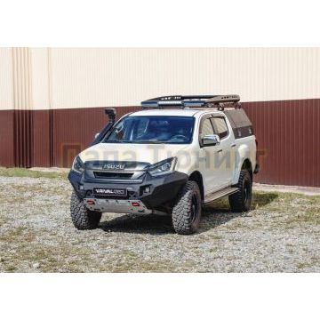 Бампер алюминиевый передний (черный) для Rivaql Isuzu D-MAX 2017-2019