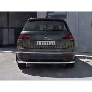 Защита заднего бампера d57 секции Руссталь для Volkswagen Tiguan 2020- (кроме R-LINE)