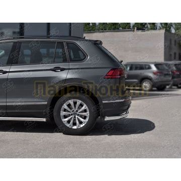Защита заднего бампера d57 секции Руссталь для Volkswagen Tiguan 2020- (кроме R-LINE)