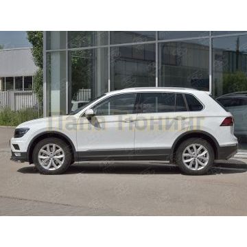 Пороги труба d42 секции (вариант 3) Руссталь для Volkswagen Tiguan 2020- (кроме R-LINE)